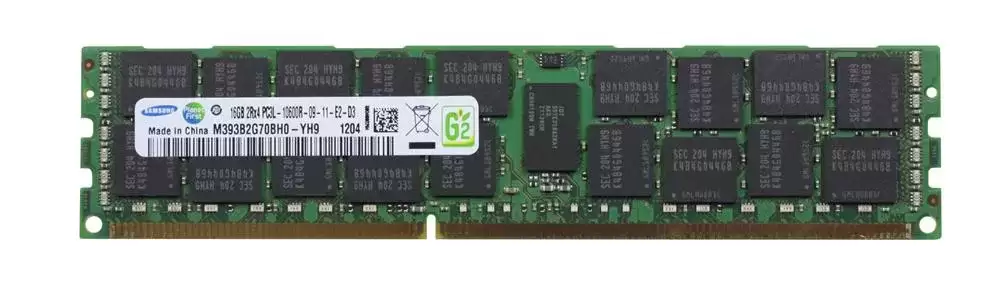 Samsung M393B2G70BH0-YH9 16GB 1333MHz DDR3 PC3-10600 ECC Registered CL9 240-Pin DIMM 1.35V Dual Rank X4 Memory Module