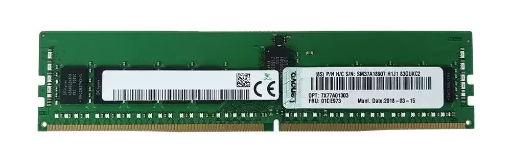 IBM 01DE973 16GB 2666MHz DDR4 PC4-21300 ECC Registered CL19 288-Pin DIMM 1.2V Dual Rank X8 Memory Module