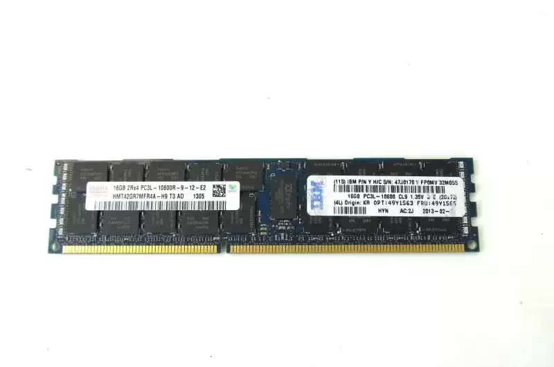 IBM 49Y1565 16GB 1333MHz DDR3 PC3-10600 ECC Registered CL9 240-Pin DIMM 1.35V Dual Rank Memory Module