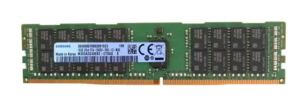 Samsung M393A2G40EB2-CTD 16GB 2666MHz DDR4 PC4-21300 ECC Registered CL19 288-Pin DIMM 1.2V Dual Rank X4 Memory Module