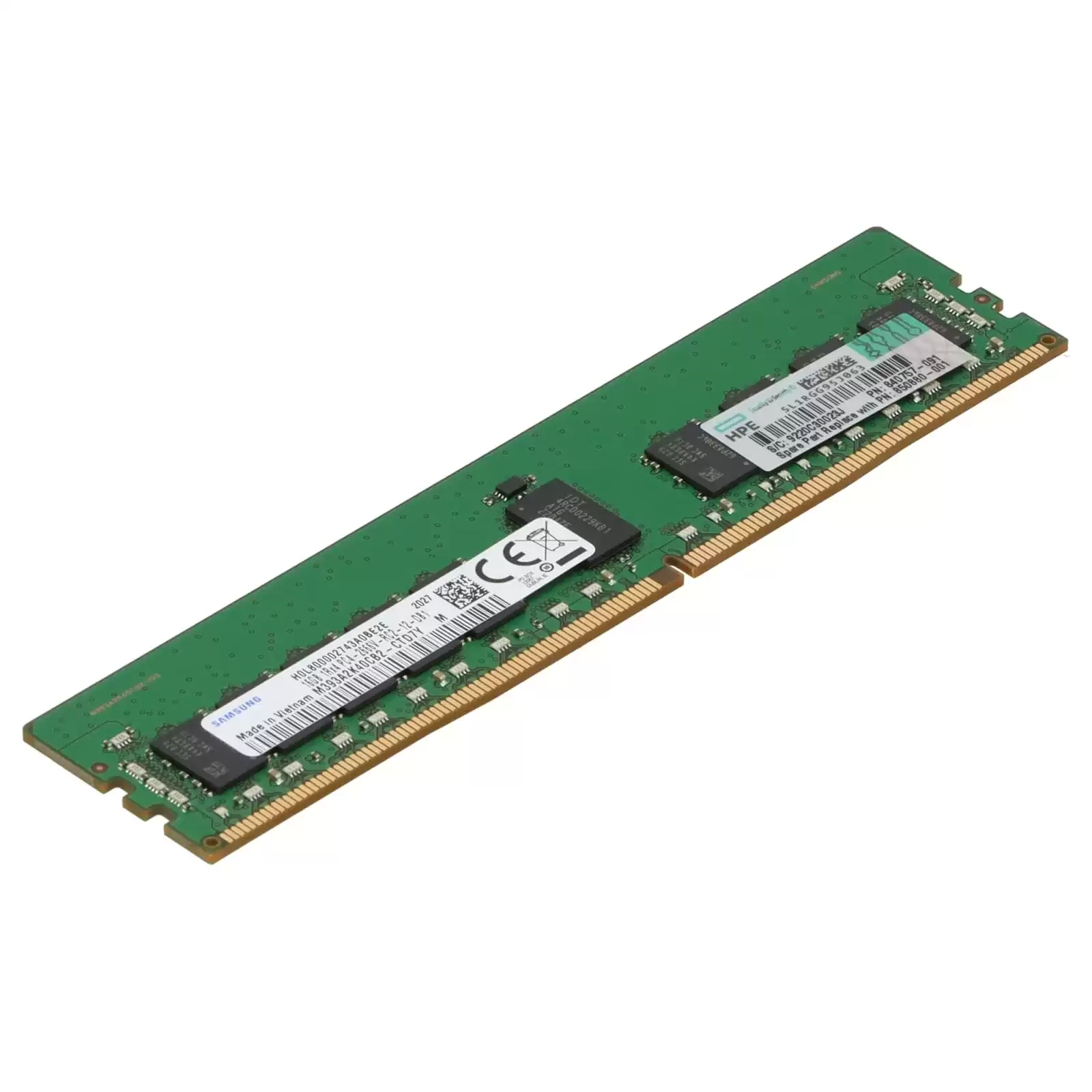 Samsung M393A2K40CB2-CTD 16GB 2666MHz DDR4 PC4-21300 ECC Registered CL19 288-Pin DIMM 1.2V Single Rank X4 Memory Module