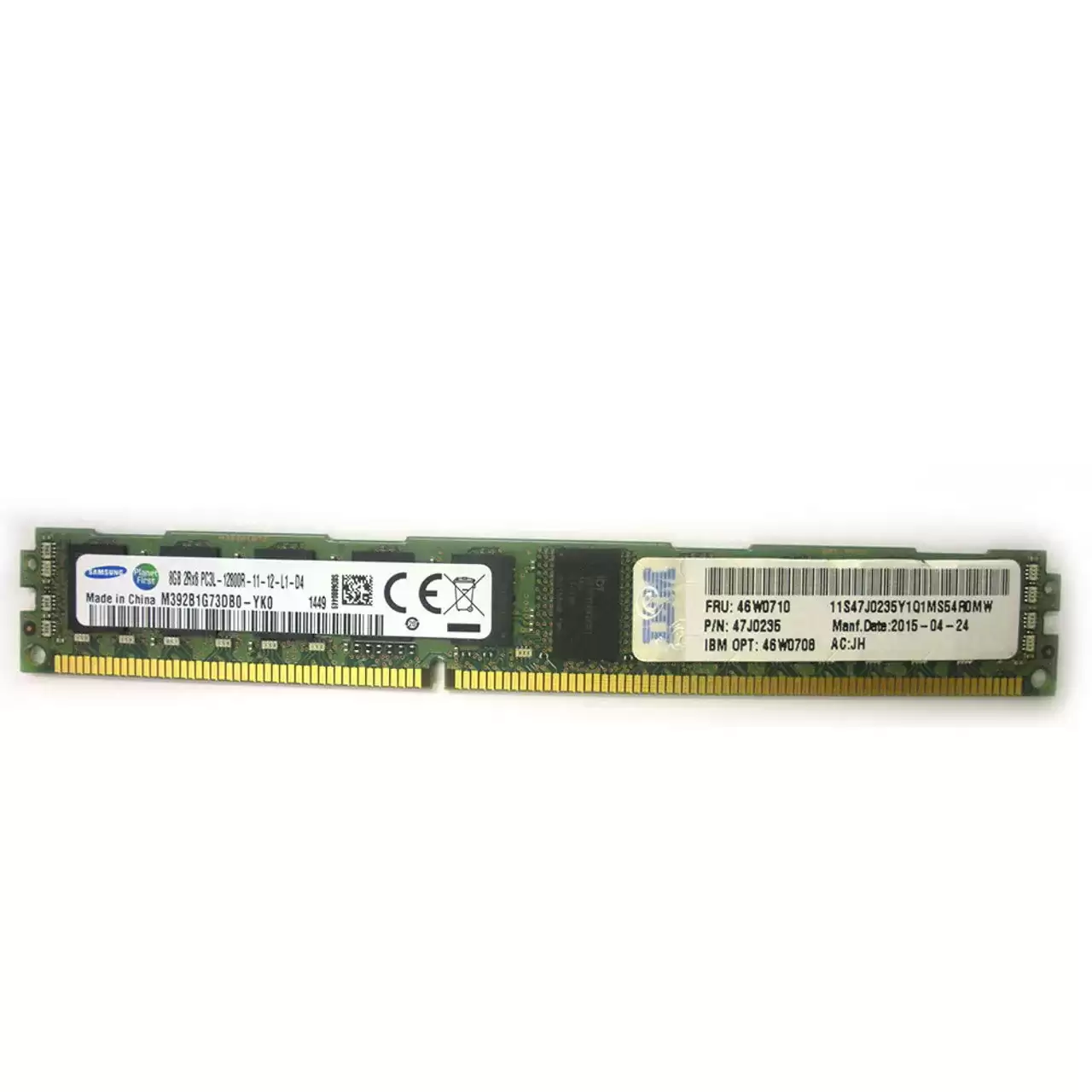 IBM 46W0710 8GB 1600MHz DDR3 PC3-12800 ECC Registered CL11 240-Pin DIMM 1.35V Dual Rank X8 Memory Module