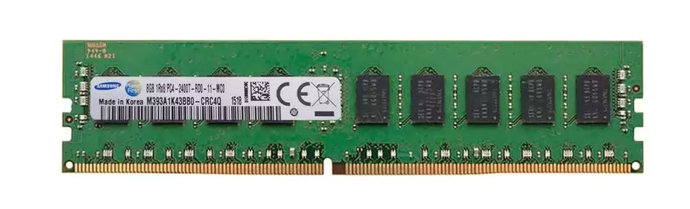 Samsung M393A1K43BB0-CRC 8GB 2400MHz DDR4 PC4-19200 ECC Registered CL17 288-Pin DIMM 1.2V Single Rank X8 Memory Module