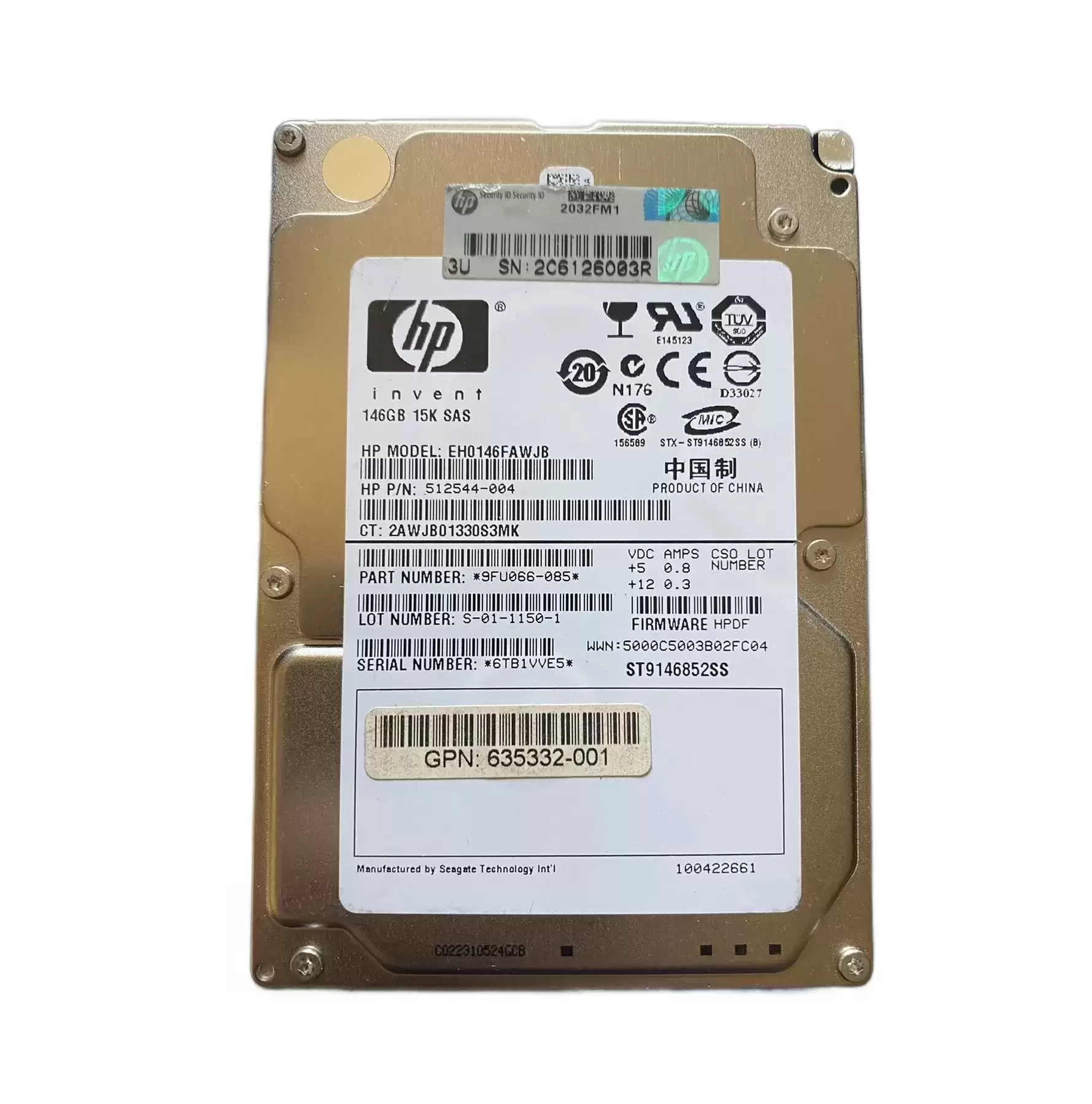 HPE 635332-001 146GB SAS 6Gb/s Dual Port Hot Swap 15000RPM 2.5-inch Internal Hard Drive