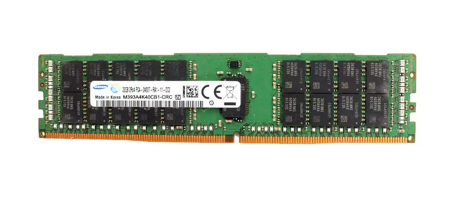 Samsung M393A4K40CB1-CRC 32GB 2400MHz DDR4 PC4-19200 ECC Registered CL17 288-Pin DIMM 1.2V Dual Rank X4 Memory Module
