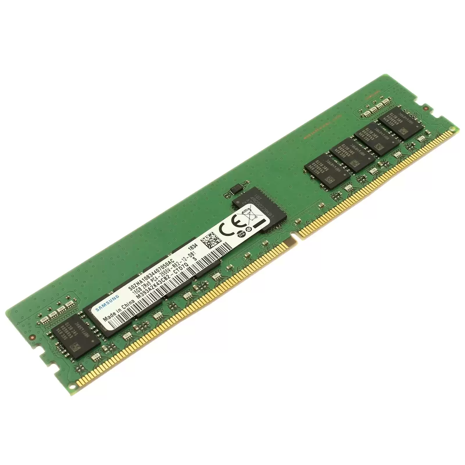 Samsung M393A2K43CB2-CTD 16GB 2666MHz DDR4 PC4-21300 ECC Registered CL19 288-Pin DIMM 1.2V Dual Rank X8 Memory Module