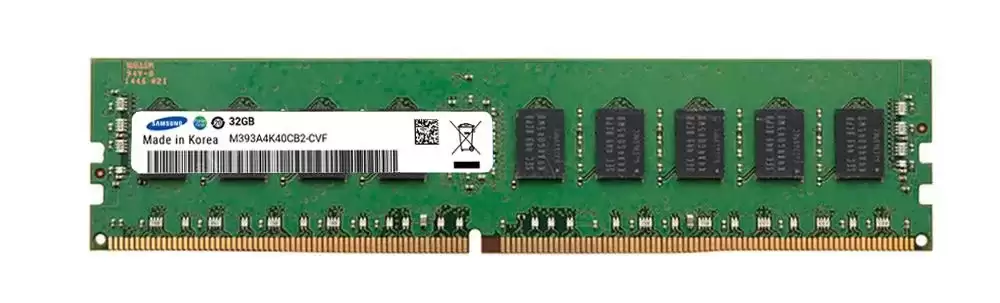 Samsung M393A2K40DB2-CVF 16GB 2933MHz DDR4 PC4-23466 ECC Registered CL21 288-Pin DIMM 1.2V Single Rank X4 Memory Module