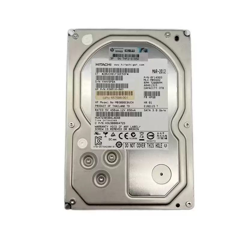 HPE 657588-001 3TB Hot Swap 7200RPM SATA 6GB/s 3.5inch Internal Hard Drive
