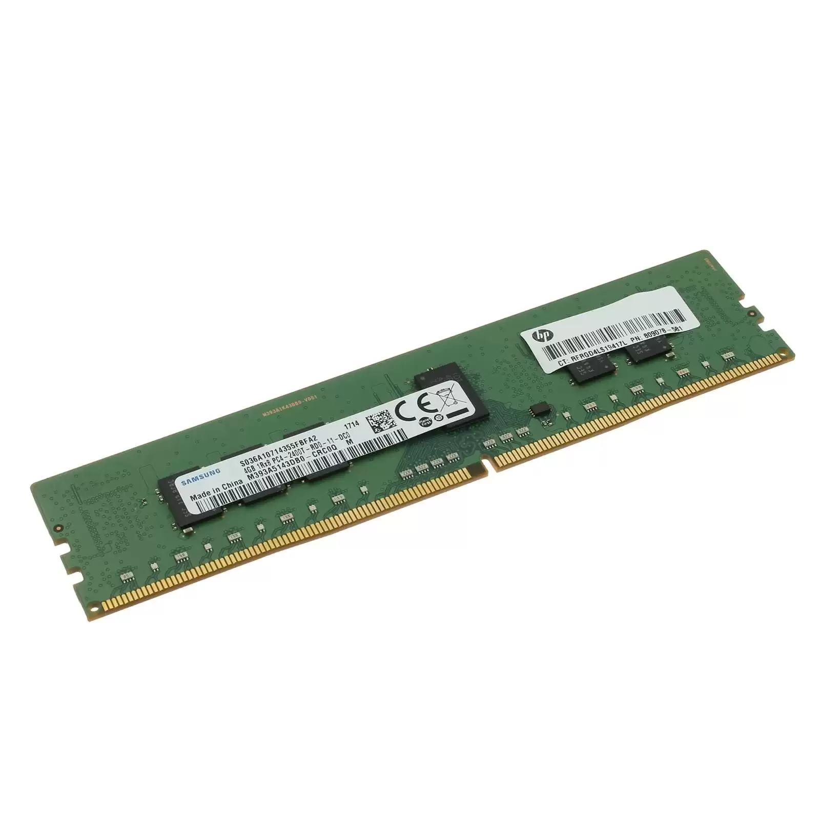 Samsung M393A5143DB0-CRC 4GB 2400MHz DDR4 PC4-19200 ECC Registered CL17 288-Pin DIMM 1.2V Single Rank X8 Memory Module