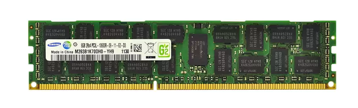 Samsung M393B1K70DH0-YH9 8GB 1333MHz DDR3 PC3-10600 ECC Registered CL9 240-Pin DIMM 1.35V Dual Rank Memory Module