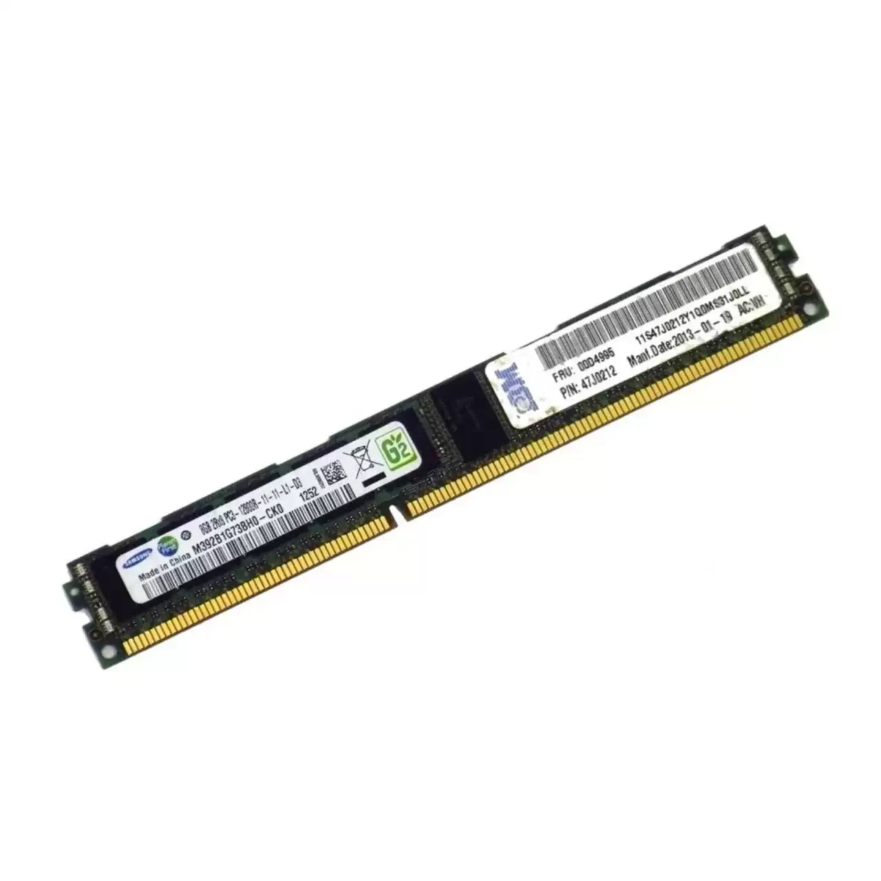 IBM 00D4993 8GB 1600MHz DDR3 PC3-12800 ECC Registered CL11 240-Pin DIMM 15V Dual Rank X8 Memory Module