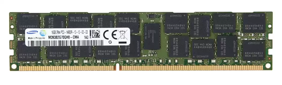 Samsung M393B2G70QH0-CMA 16GB 1866MHz DDR3 PC3-14900 ECC Registered CL13 240-Pin DIMM 1.5V Dual Rank X4 Memory Module