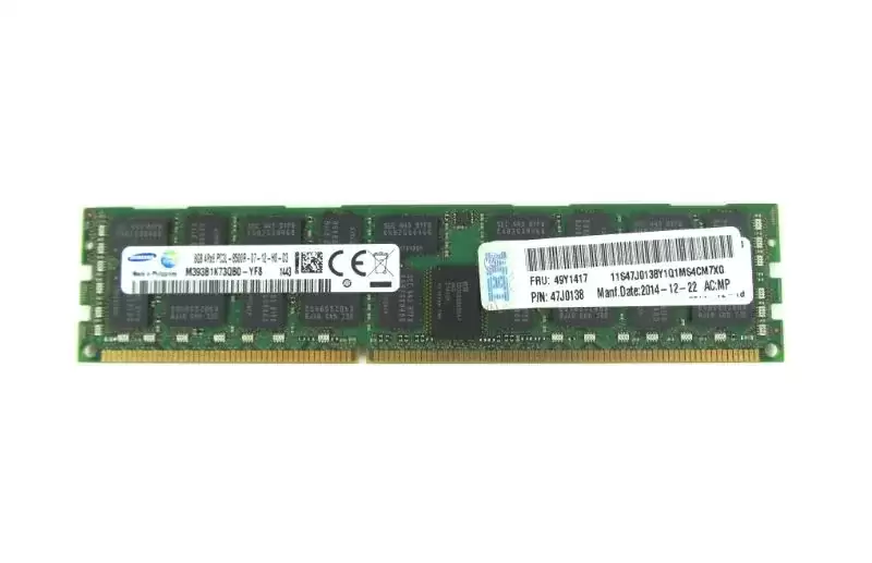 IBM 49Y1399 8GB 1066MHz DDR3 PC3-8500 ECC Registered CL7 240-Pin DIMM 1.35V Quad Rank Memory Module