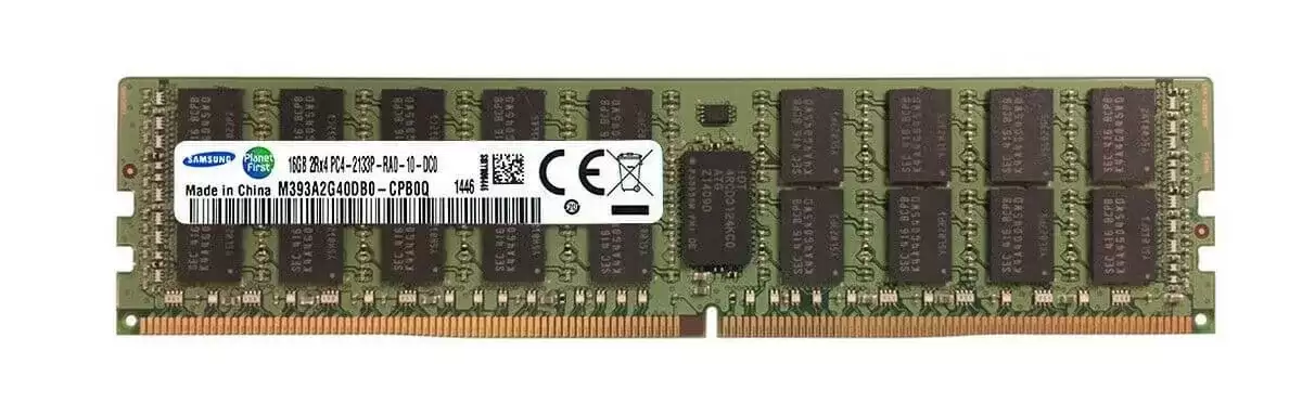 Samsung M393A2G40DB0-CPB0Q 16GB 2133MHz DDR4 PC4-17000 ECC Registered CL15 288-Pin DIMM 1.2V Dual Rank X4 Memory Module