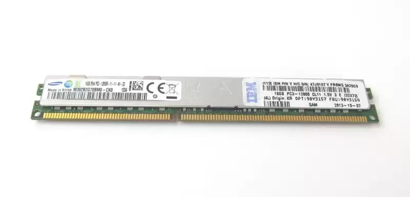 IBM 90Y3159 16GB 1600MHz DDR3 PC3-12800 ECC Registered CL11 240-Pin DIMM 1.5V Dual Rank X4 Memory Module