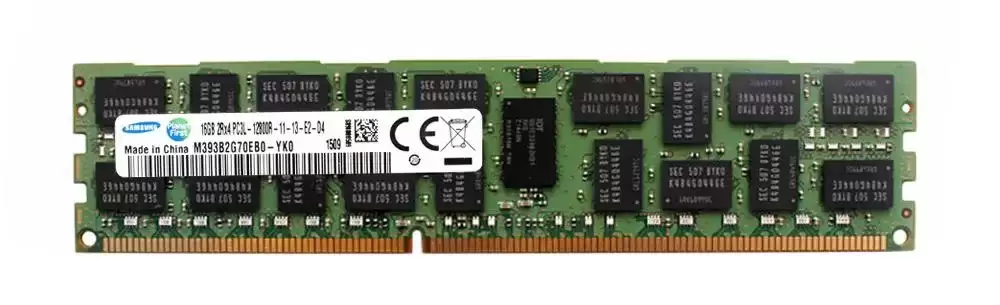 Samsung M393B2G70EB0-YK0 16GB 1600MHz DDR3 PC3-12800 ECC Registered CL11 240-Pin DIMM 1.35V Dual Rank X4 Memory Module