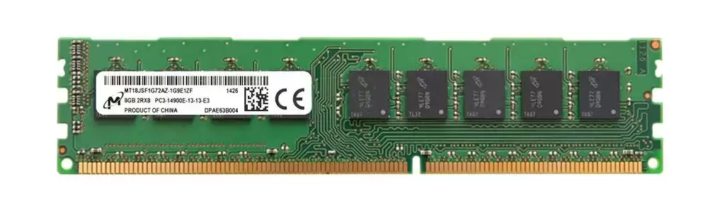 Micron MT18JSF1G72AZ-1G9E1 8GB 1866MHz DDR3 PC3-14900 ECC Registered CL13 240-Pin DIMM 1.5V Dual Rank Memory Module