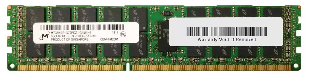 Micron MT36KSF1G72PDZ-1G1M1 8GB 1066MHz DDR3 PC3-8500 ECC Registered CL7 240-Pin DIMM 1.35V Quad Rank Memory Module