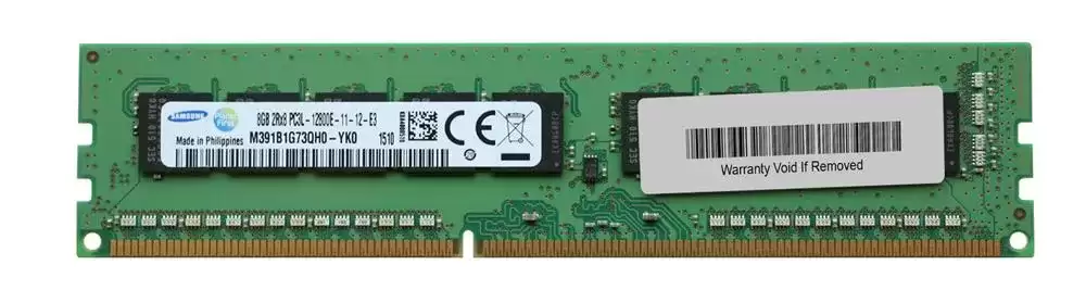 Samsung M391B1G73QH0-YK0 8GB 1600MHz DDR3 PC3-12800 ECC Unbuffered CL11 240-Pin DIMM 1.35V Dual Rank X8 Memory Module