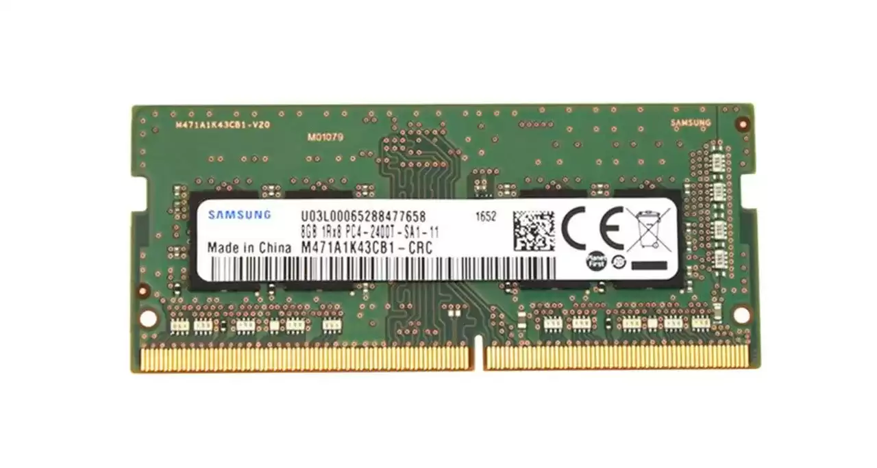 Samsung M471A1K43CB1-CRC 8GB 2400MHz DDR4 PC4-19200 ECC Unbuffered CL17 260-Pin SoDIMM 1.2V Single Rank X8 Memory Module