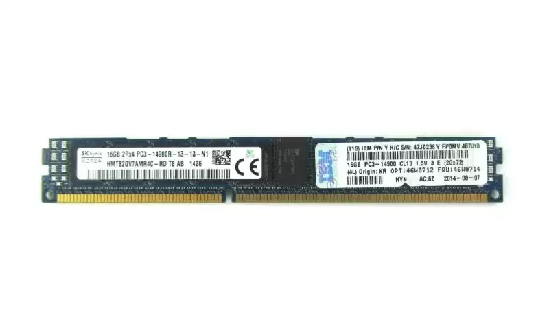 IBM 46W0714 16GB 1866MHz DDR3 PC3-14900 ECC Registered CL13 240-Pin DIMM 15V Dual Rank Memory Module