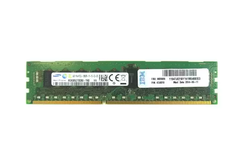 IBM 00D5026 4GB 1600MHz DDR3 PC3-12800 ECC Registered CL11 240-Pin DIMM 1.35V Single Rank X4 Memory Module