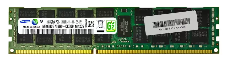 Samsung M393B2G70BH0-CK0Q9 16GB 1600MHz DDR3 PC3-12800 ECC Registered CL11 240-Pin DIMM 15V Dual Rank X4 Memory Module