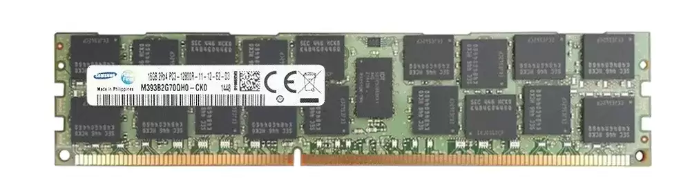 Samsung M393B2G70QH0-CK0 16GB 1600MHz DDR3 PC3-12800 ECC Registered CL11 240-Pin DIMM 1.35V Dual Rank X4 Memory Module