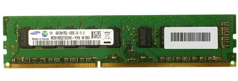 Samsung M391B5273CH0-YH9 4GB 1333MHz DDR3 PC3-10600 ECC Unbuffered CL9 240-Pin DIMM 1.35V Dual Rank X4 Memory Module