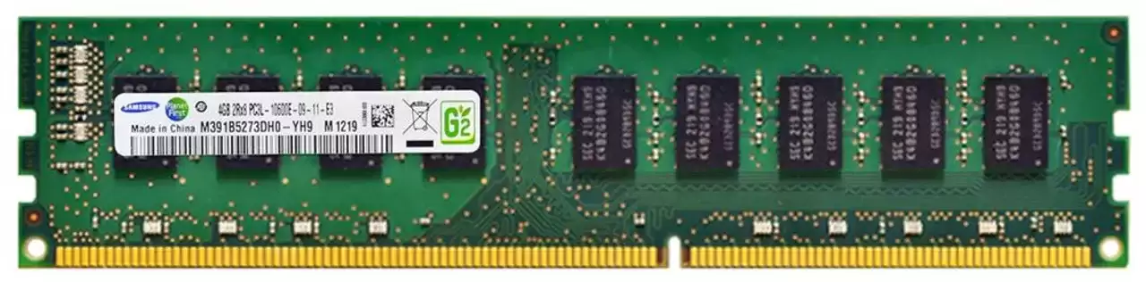 Samsung M391B5273DH0-YH9 4GB 1333MHz DDR3 PC3-10600 ECC Unbuffered CL9 240-Pin DIMM 1.35V Dual Rank X4 Memory Module