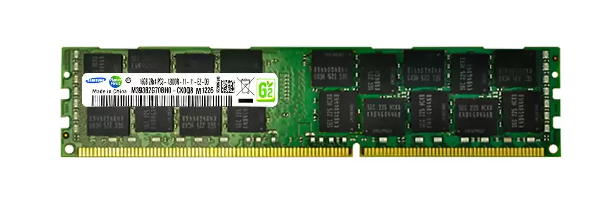Samsung M393B2G70BH0-CK0 16GB 1600MHz DDR3 PC3-12800 ECC Registered CL11 240-Pin DIMM 1.35V Dual Rank X4 Memory Module