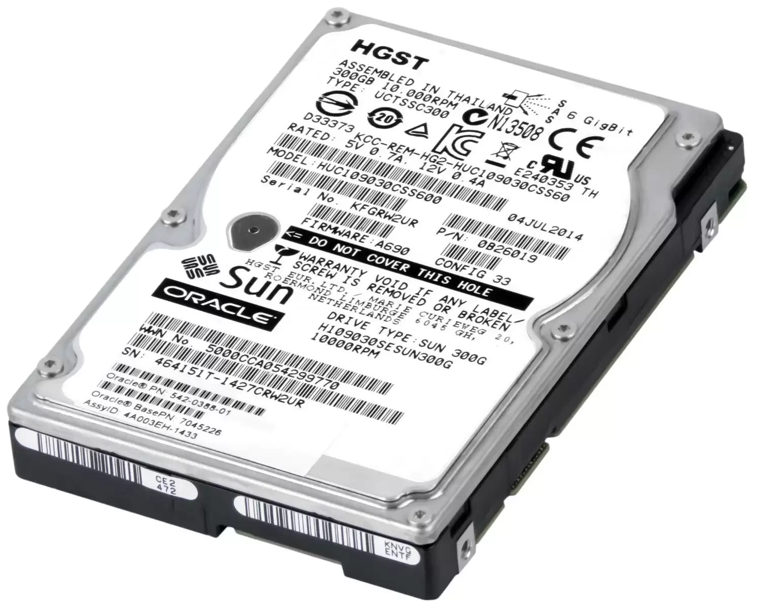 Sun H109030SESUN300G 300GB SAS 6Gb/s 10000RPM 64MB Cache 2.5inch Internal Hard Drive with Tray
