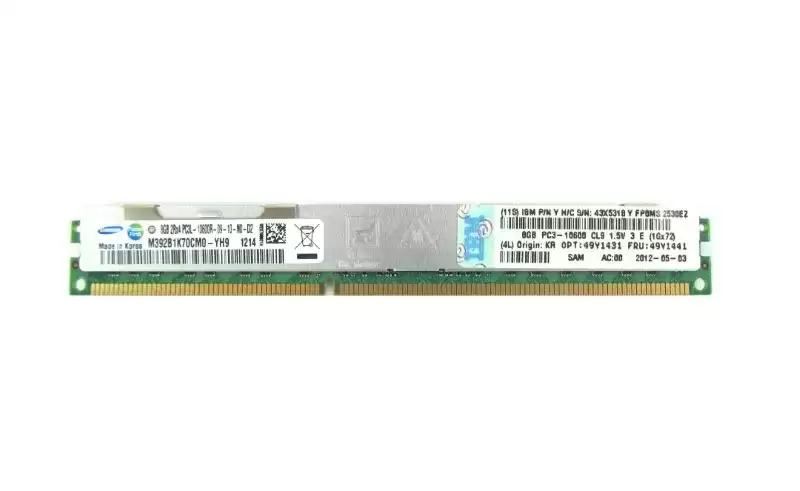 IBM 49Y1441 8GB 1333MHz DDR3 PC3-10600 ECC Registered CL9 240-Pin DIMM 1.5V Dual Rank X4 Memory Module