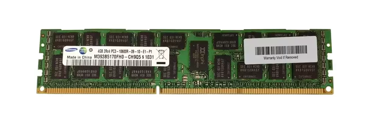 Samsung M393B5170FH0-CH9Q5 4GB 1333MHz DDR3 PC3-10600 ECC Registered CL9 240-Pin DIMM 1.35V Dual Rank X4 Memory Module