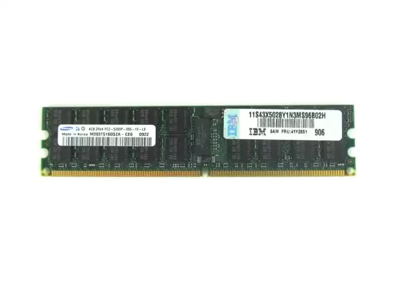 IBM 41Y2851 4GB 667MHz DDR2 PC2-5300 ECC Registered CL5 240-Pin DIMM 1.8V Dual Rank X4 Memory Module