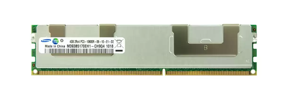 Samsung M393B5170EH1-CH9 4GB 1333MHz DDR3 PC3-10600 ECC Registered CL9 240-Pin DIMM 1.5V Dual Rank X4 Memory Module
