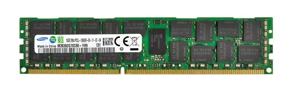 Samsung M393B2G70CB0-YH9 16GB 1333MHz DDR3 PC3-10600 ECC Registered CL9 240-Pin DIMM 1.35V Dual Rank X4 Memory Module
