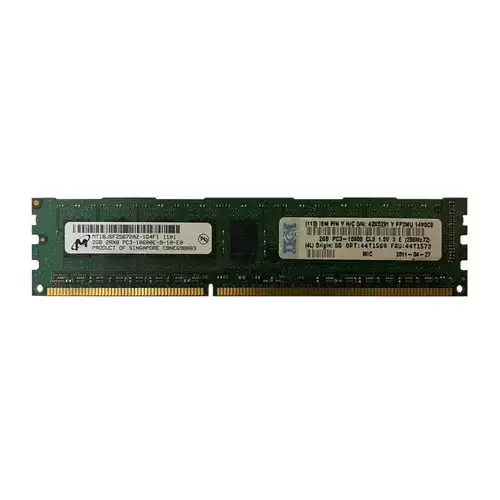 IBM 44T1573 2GB 1333MHz DDR3 PC3-10600 ECC Unbuffered CL9 240-Pin DIMM 1.35V Dual Rank X8 Memory Module
