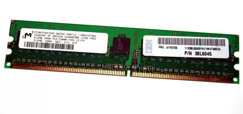 IBM 41Y2725 512Mb 667MHz DDR2 PC2-5300 ECC Registered CL5 240-Pin DIMM 1.8V Dual Rank X4 Memory Module