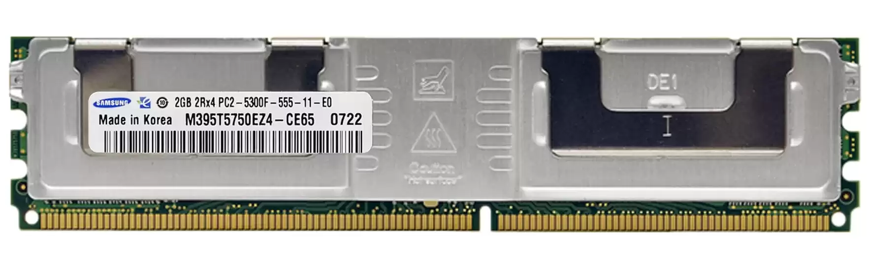 Samsung M395T5750EZ4-CE65 2GB 667MHz DDR2 PC2-5300 ECC Registered CL5 240-Pin DIMM 1.8V Dual Rank X8 Memory Module