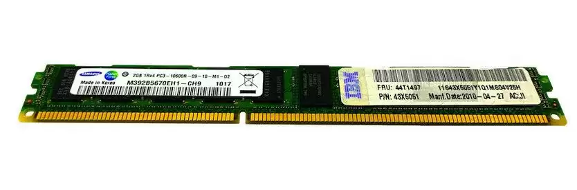 IBM 44T1497 2GB 1333MHz DDR3 PC3-10600 ECC Registered CL9 240-Pin DIMM 1.5V Single Rank X4 Memory Module