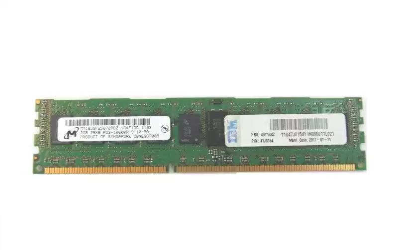 IBM 49Y1443 2GB 1333MHz DDR3 PC3-10600 ECC Registered CL9 240-Pin DIMM 1.5V Dual Rank X4 Memory Module