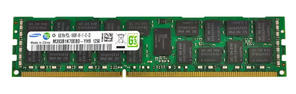 Samsung M393B1K70EB0-YH9 8GB 1333MHz DDR3 PC3-10600 ECC Registered CL9 240-Pin DIMM 1.35V Dual Rank X4 Memory Module