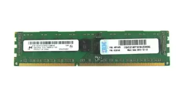 IBM 49Y1407 4GB 1333MHz DDR3 PC3-10600 ECC Registered CL9 240-Pin DIMM 1.5V Dual Rank X8 Memory Module