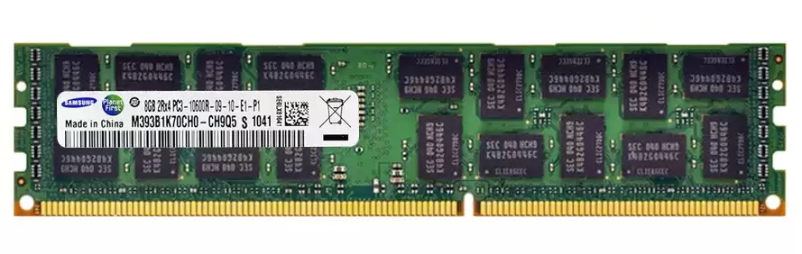 Samsung M393B1K70CH0-CH9Q5 8GB 1333MHz DDR3 PC3-10600 ECC Registered CL9 240-Pin DIMM 1.5V Dual Rank Memory Module