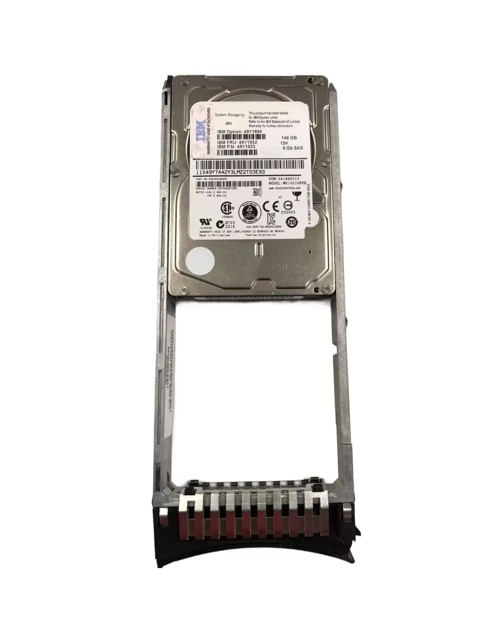 IBM 49Y1932 146GB SAS 6Gb/s 15000RPM 2.5inch Internal Hard Drive with Tray for DS3500