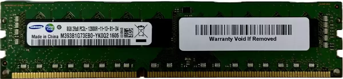 Samsung M393B1G73EB0-YK0 8GB 1600MHz DDR3 PC3-12800 ECC Registered CL11 240-Pin DIMM 1.35V Dual Rank X8 Memory Module