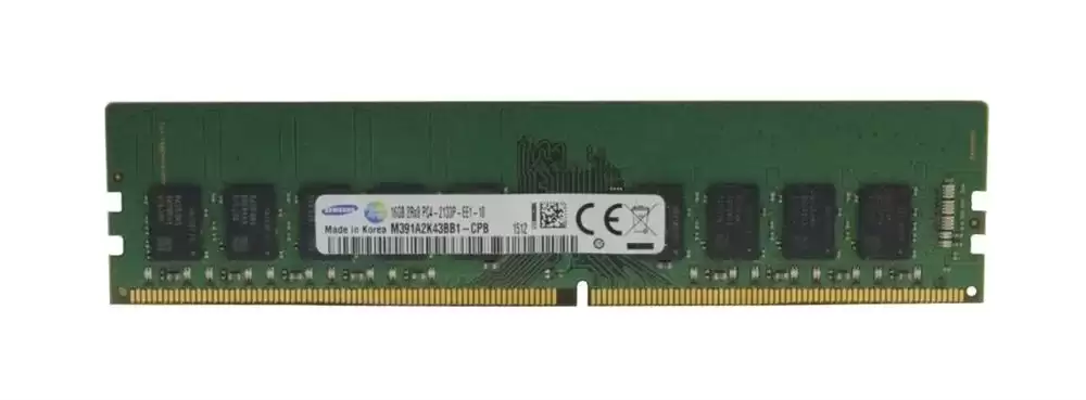 Samsung M391A2K43BB1-CPB 16GB 2133MHz DDR4 PC4-17000 ECC Unbuffered CL15 288-Pin DIMM 1.2V Dual Rank Memory Module