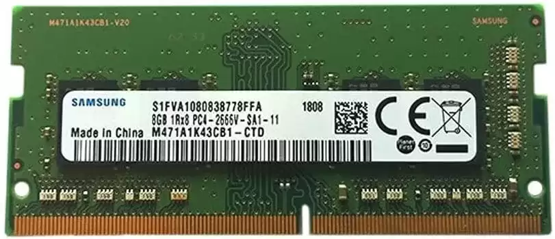 Samsung M471A1K43CB1-CTD 8GB 2666MHz DDR4 PC4-21300 ECC Registered CL19 260-Pin SoDIMM 1.2V Single Rank Memory Module