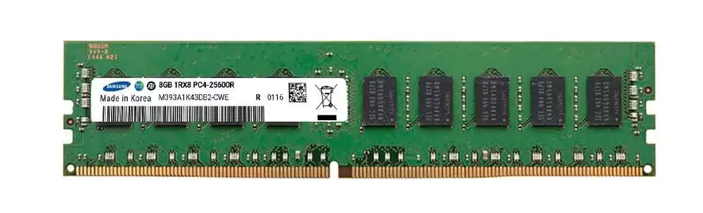 Samsung M393A1K43DB2-CWE 8GB 3200MHz DDR4 PC4-25600 ECC Registered CL22 288-Pin DIMM 1.2V Single Rank X8 Memory Module